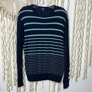 Dunhill Lanes NWOT Silk Wool Cashmere Navy Crewneck Sweater Size M